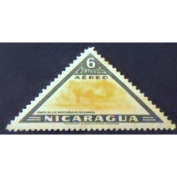 Selo postal da Nicarágua de 1947 Mountain Tapir anunciado N