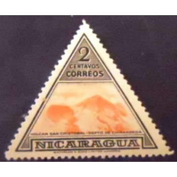 Selo postal da Nicarágua de 1947 Volcano San Cristobal anunciado M