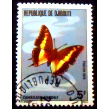 Selo postal de Djibouti de 1978 Cream-banded Charaxe anunciado