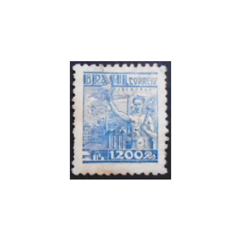 Imagem do selo postal do Brasil de 1941 Siderurgia 1200 anunciado
