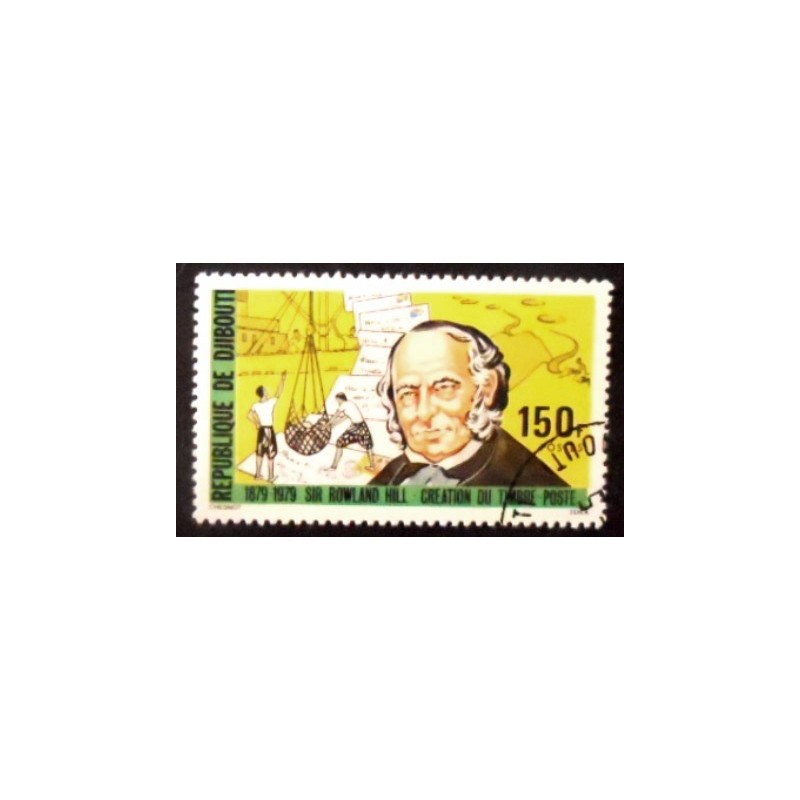 Selo postal de Djibouti de 1979 Sir Rowland Hill anunciado