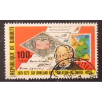 Selo postal de Djibouti de 1979 Sir Rowland Hill 100 anunciado