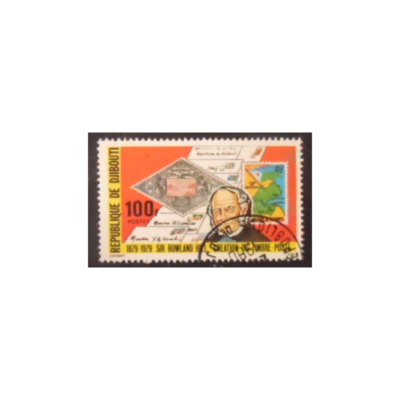 Selo postal de Djibouti de 1979 Sir Rowland Hill 100 anunciado