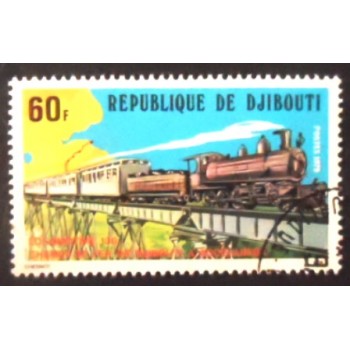 Selo postal de Djibouti de 1979 Line Addis Abeba 60 anunciado