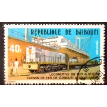 Selo postal de Djibouti de 1979 Line Addis Abeba 40 anunciado