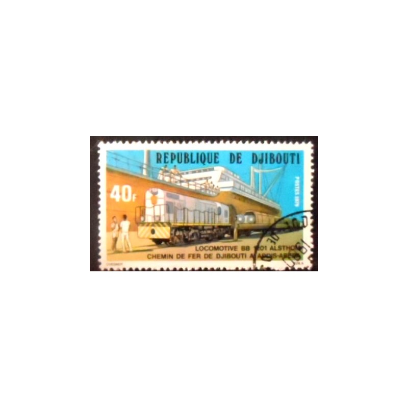 Selo postal de Djibouti de 1979 Line Addis Abeba 40 anunciado