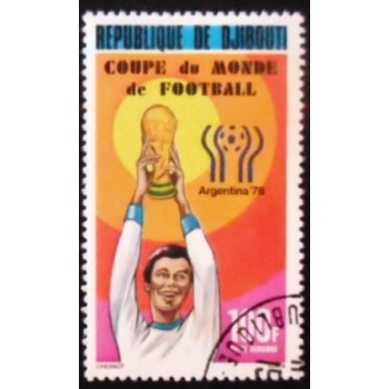 Selo postal de Djibouti de 1978 WC 1978 Argentina 100 anunciado