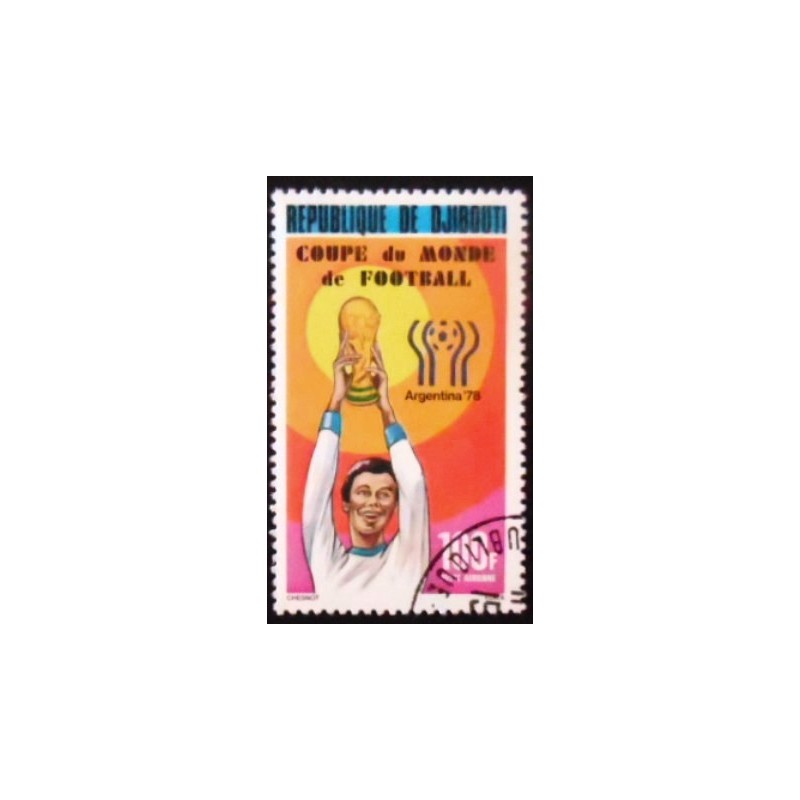 Selo postal de Djibouti de 1978 WC 1978 Argentina 100 anunciado