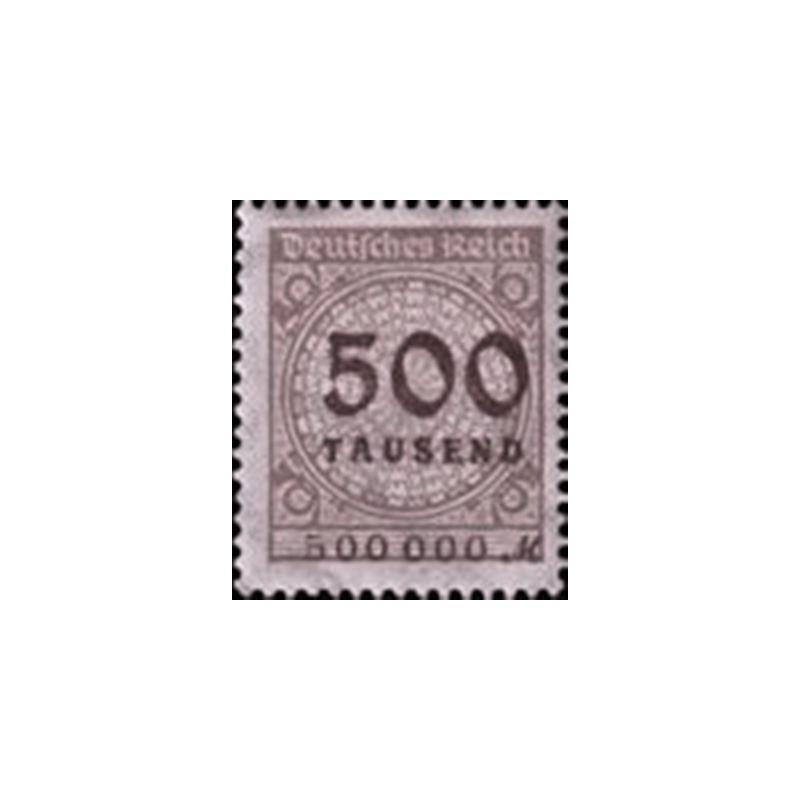 Selo postal da Alemanha Reich de 1923 Value in Tausend 500 N anunciado