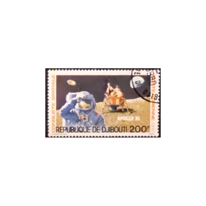 Selo postal de Djibouti de 1980 Apollo 11 Moon Landing anunciado