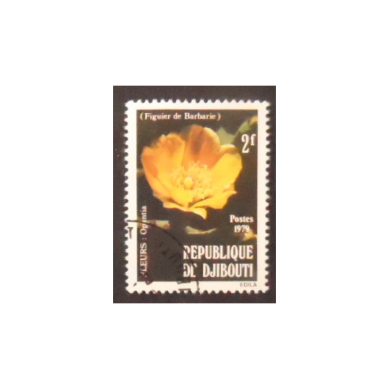 Selo postal de Djibouti de 1979 Opuntia anunciado