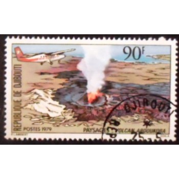 Selo postal de Djibouti de 1979 Volcano anunciado