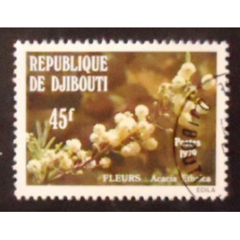 Selo postal de Djibouti de 1979 Acacia etbaica anunciado