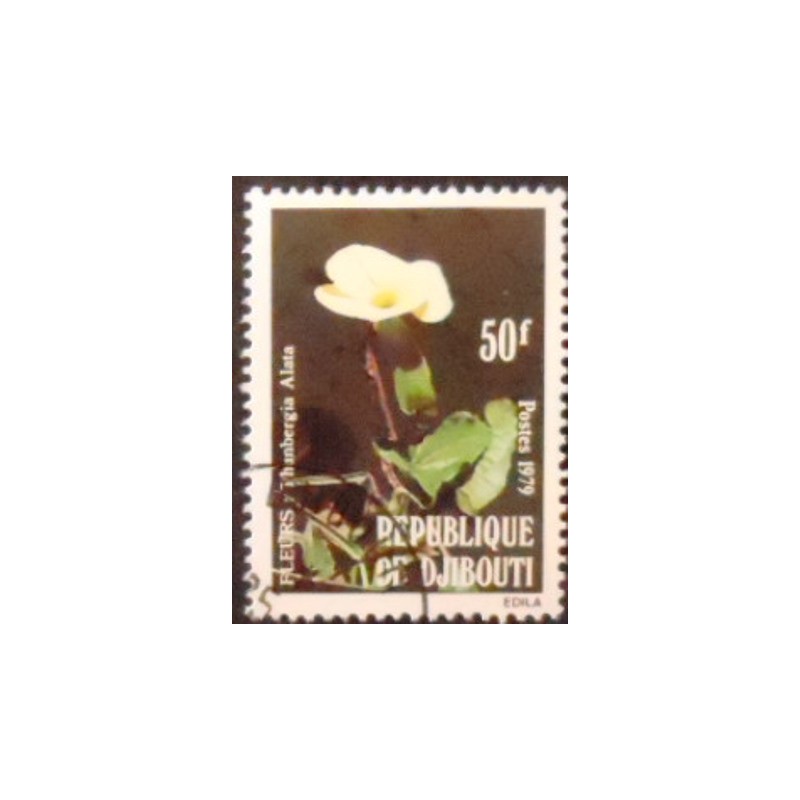 Selo postal de Djibouti de 1979 Thunbergia alata anunciado