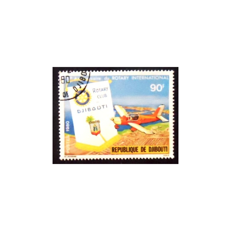 Selo postal de Djibouti de 1980 Rotary Club 90 anunciado