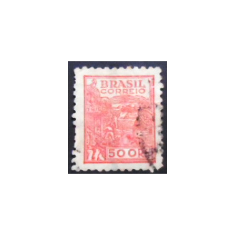 Selo postal Regular do Brasil de 1942 Trigo 500 anunciado