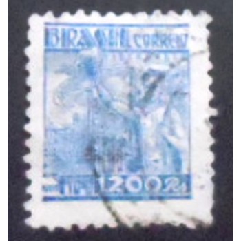 Imagem similar à do selo postal do Brasil de 1942 Siderurgia 1200 B anunciado