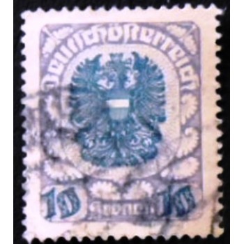 Selo postal da Áustria de 1921 Coat of arms 10 y anunciado