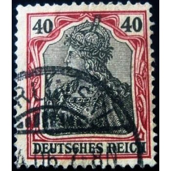 Selo postal da Alemanha Reich 1902 Germania 40 anunciado
