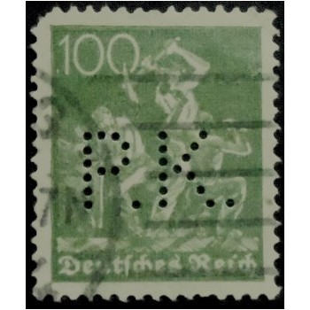 Imagem similar à do selo postal da Alemanha Reich de 1922 Miner U anunciado