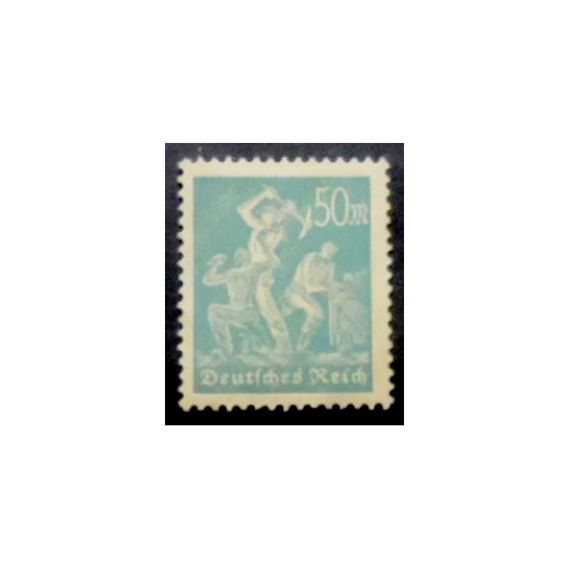 Selo postal da Alemanha Reich de 1923 Miner N anunciado