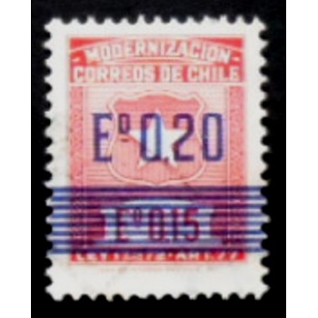 Selo postal do Chile de 1972 Postal overprint 20c on 15c red anunciado