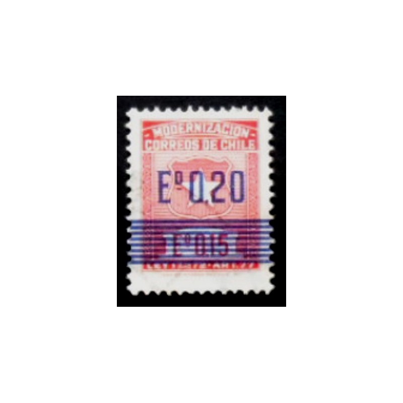 Selo postal do Chile de 1972 Postal overprint 20c on 15c red anunciado