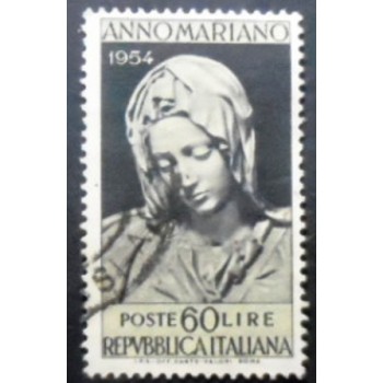 Selo postal da Itália de 1954 Pieta Michelangelo anunciado
