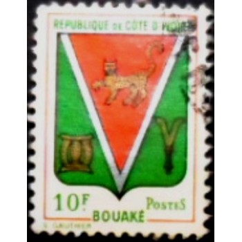 Imagem similar à do selo postal da Costa do Marfim de 1969 Bouake anunciado