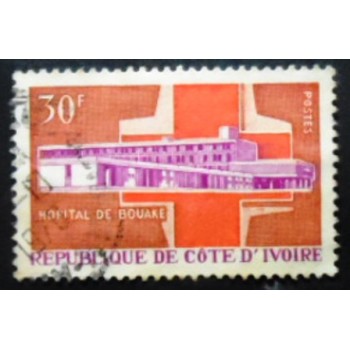Selo postal da Costa do Marfim de 1966 Bouaké Hospital anunciado