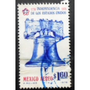 Imagem similar à do selo postal do México de 1976 Liberty bell anunciado