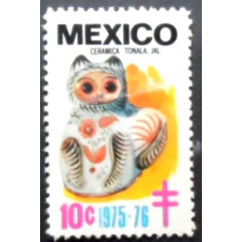 Selo postal do México de 1975 Ceramica Tonala anunciado