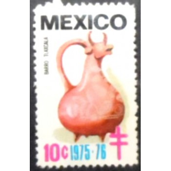 Selo postal do México de 1975 Barro Tlaxcala anunciado