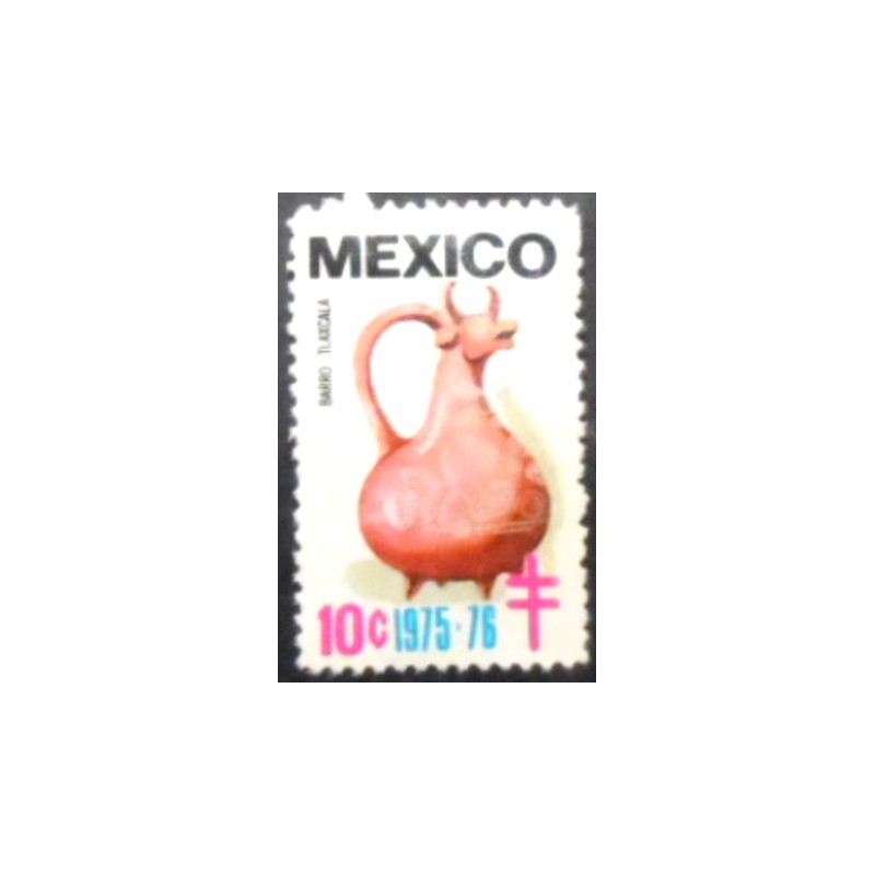 Selo postal do México de 1975 Barro Tlaxcala anunciado