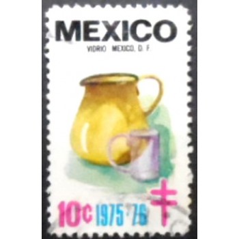 Selo postal do México de 1975 Vidrio Mexico anunciado
