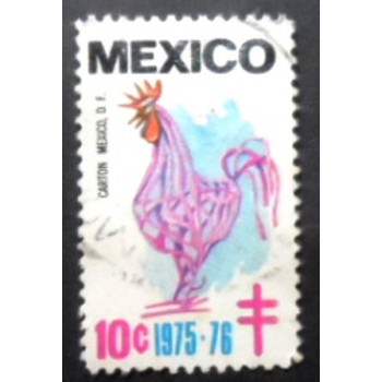 Selo postal do México de 1975 Carton Mexico anunciado