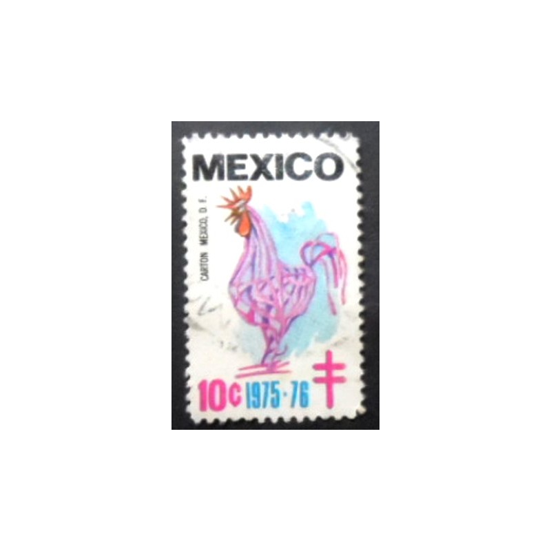 Selo postal do México de 1975 Carton Mexico anunciado