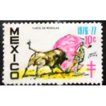 Selo postal do México de 1976 Farol Rodillas anunciado