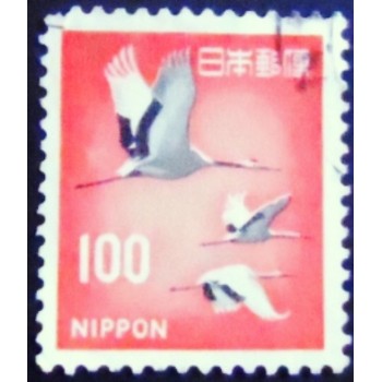 Imagem similar à do selo postal do Japão de 1968 Red-crowned Cranes U