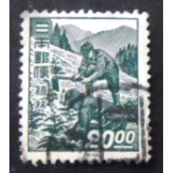Selo postal do Japão de 1949 Forestation anunciado