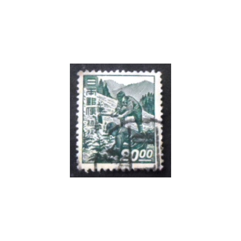 Selo postal do Japão de 1949 Forestation anunciado