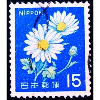 Imagem similar à do selo postal do Japão de 1967 Ox-eye Daisy A anunciado