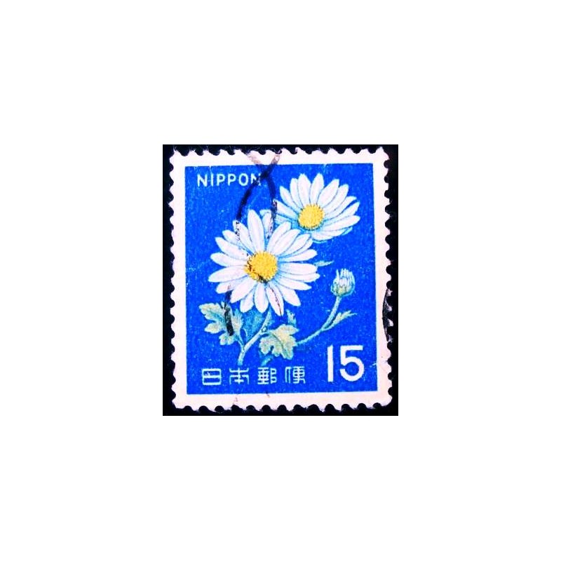 Imagem similar à do selo postal do Japão de 1967 Ox-eye Daisy A anunciado