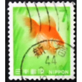 Selo postal do Japão de 1966 Goldfish Uy anunciado