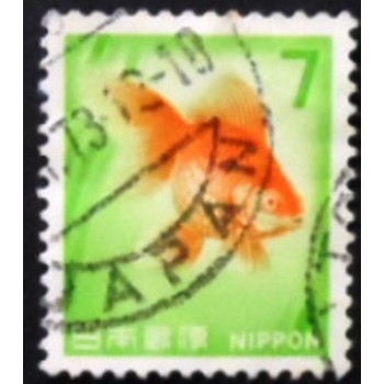 Selo postal do Japão de 1967 Goldfish nunciado