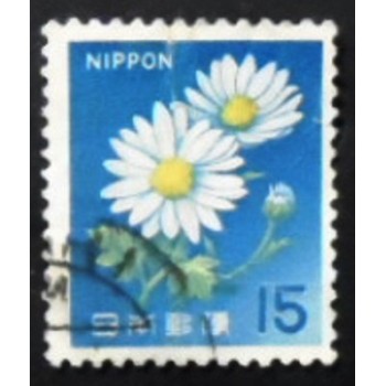 Imagem do selo postal do Japão de 1966 Ox-eye Daisy anunciado