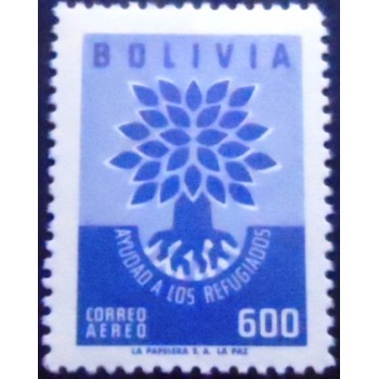 Selo postal da Bolívia de 1960 World refugee year Emblem 600