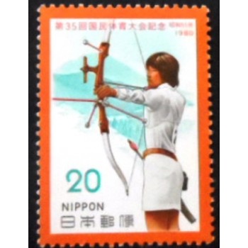 Selo postal do Japão de 1980 Archery M anunciado