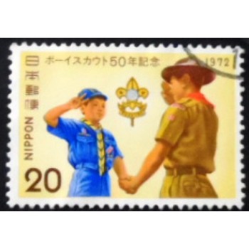 Selo postal do Japão de 1972 Scouting in Japan anunciado