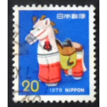 Selo postal do Japão de 1977 Decorated Toy Horse anunciado